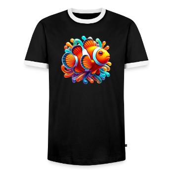 Clownfish - Men's Ringer Shirt - black/white - Front - AI Model Female 172 light (172cm) & AI Model Male 178 light (178cm)