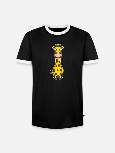 Giraffe Motiv Tier - Männer Kontrast-T-Shirt - Schwarz/Weiß