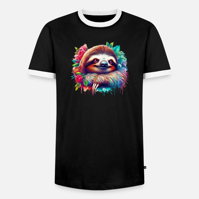 Sloth - Men's Ringer Shirt - black/white