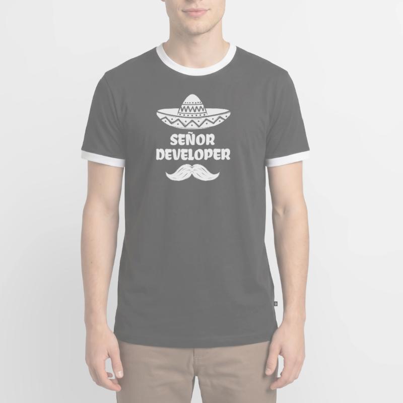 Déclaration du développeur Code Informatique Geek Scripting T-shirt contrasté Homme