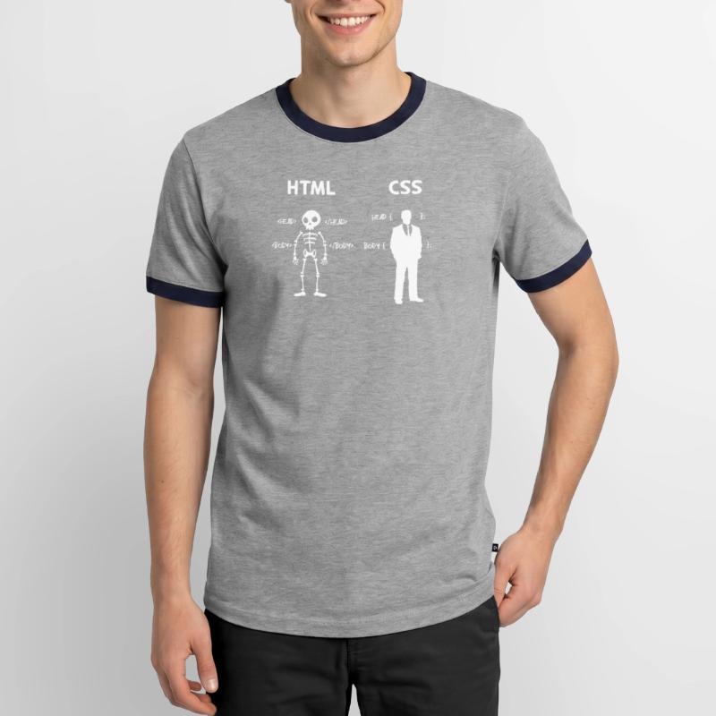 Code Css C++ Php Java Developer Code Scripting Men's Ringer Shirt