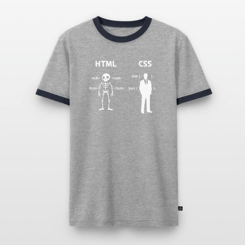 Code Css C++ Php Java Developer Code Scripting Men's Ringer Shirt
