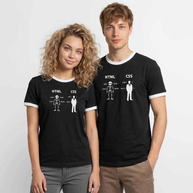 Code Css C++ Php Java Developer Code Skripting Männer Kontrast-T-Shirt