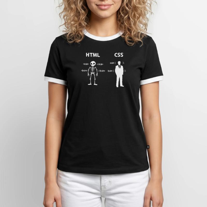 Code Css C++ Php Java Developer Code Skripting Männer Kontrast-T-Shirt