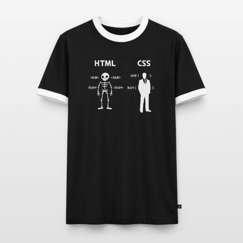 Code Css C++ Php Java Developer Code Skripting Männer Kontrast-T-Shirt