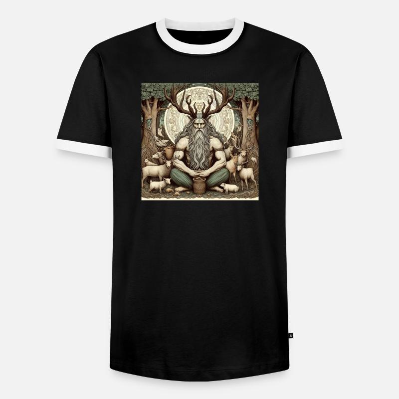 Cernunnos Celtic god - Men's Ringer Shirt - black/white