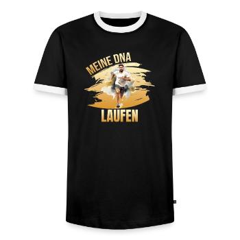 Meine DNA - Laufen - Männer Kontrast-T-Shirt - Schwarz/Weiß - Vorne - AI Model Female 172 light (172cm) & AI Model Male 178 light (178cm)