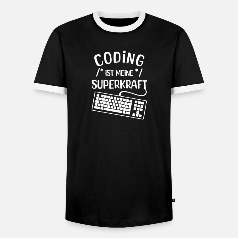 Code Skripting Statement Computerfreak Developer - Männer Kontrast-T-Shirt - Schwarz/Weiß