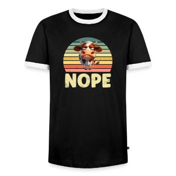 Vaches Vaches - T-shirt contrasté Homme - noir/blanc - Devant - AI Model Female 172 light (172cm) & AI Model Male 178 light (178cm)