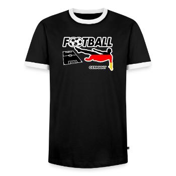 La fièvre du football en Allemagne - T-shirt contrasté Homme - noir/blanc - Devant - AI Model Female 172 light (172cm) & AI Model Male 178 light (178cm)