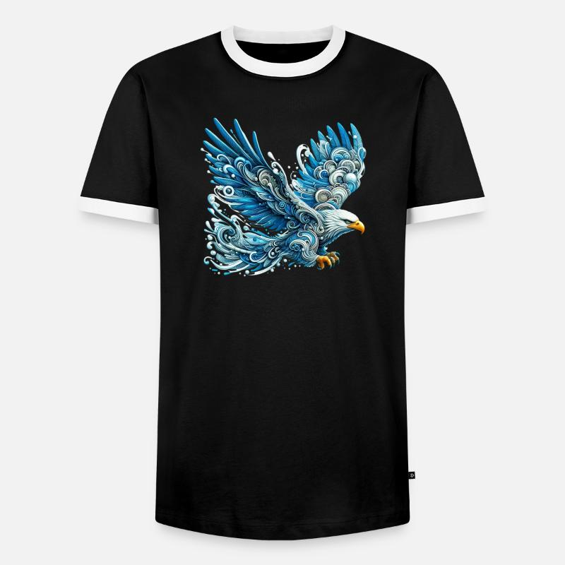 Eagle - Men's Ringer Shirt - black/white