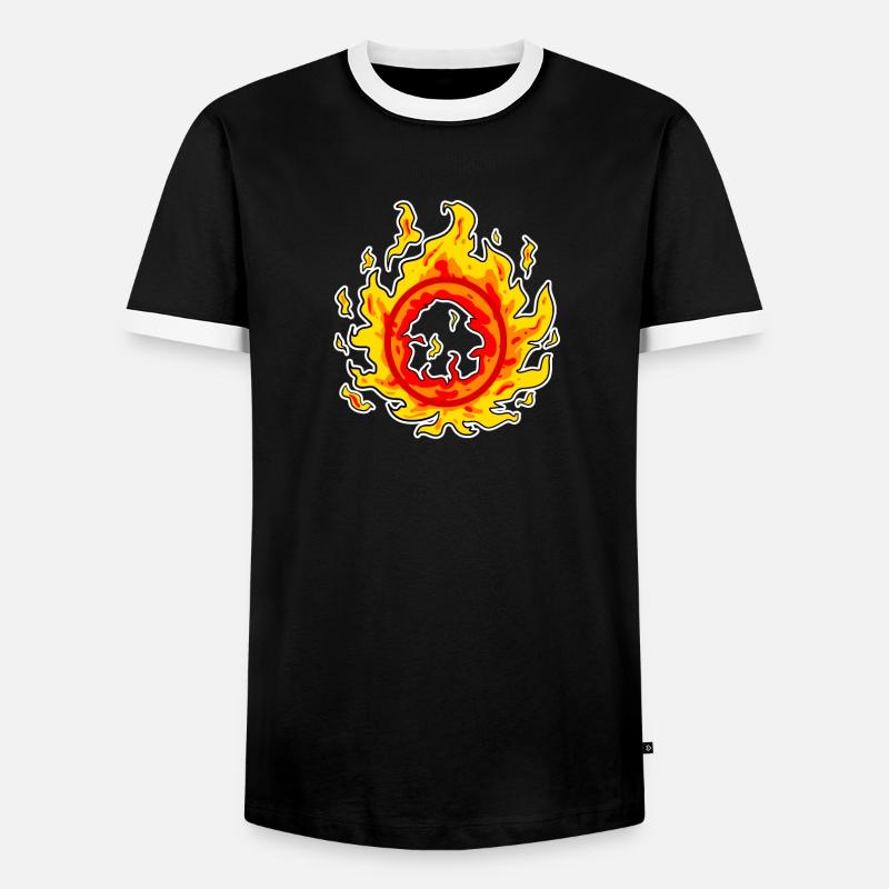 Fire Circle - Men's Ringer Shirt - black/white