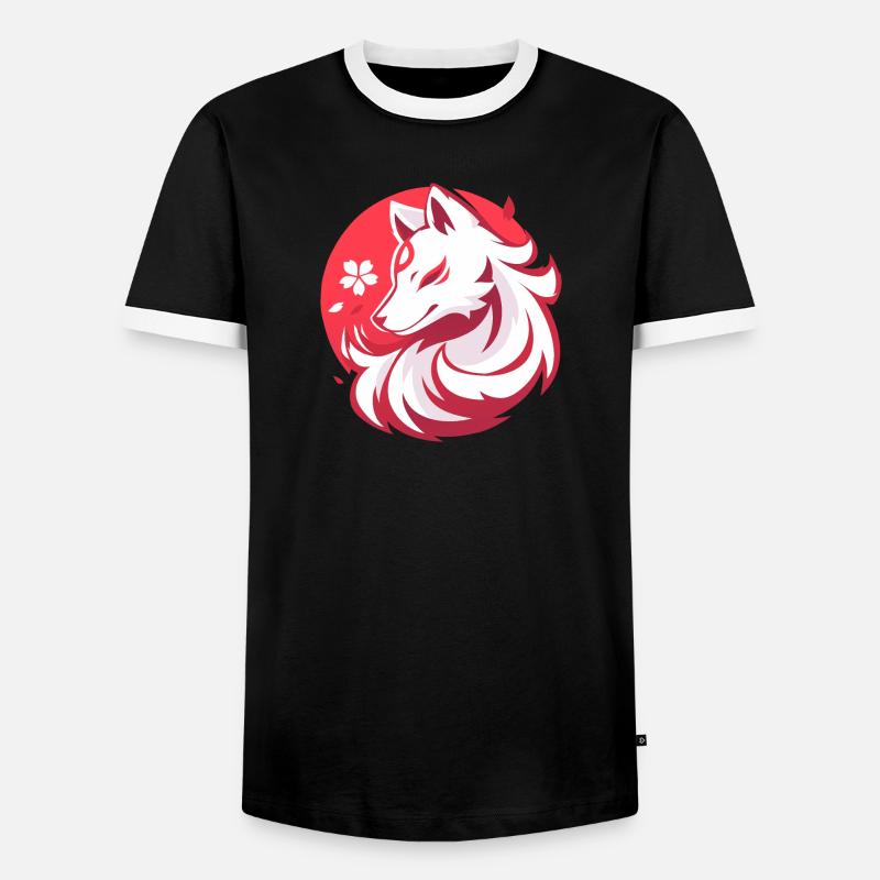 Asian Style White Fox - Men's Ringer Shirt - black/white