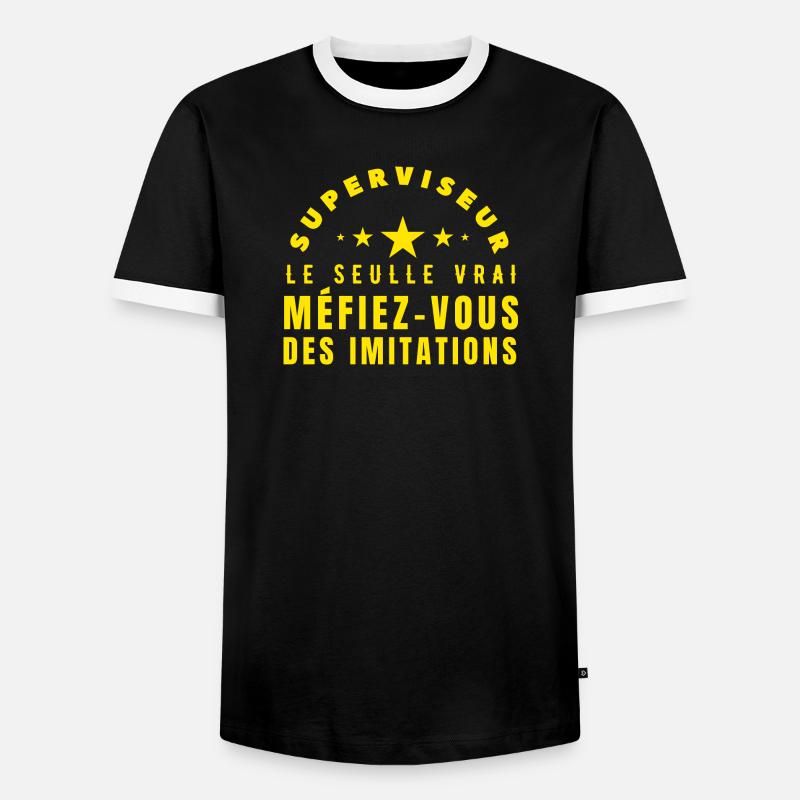 Die echte Aufseher-Geschenkidee - Männer Kontrast-T-Shirt - Schwarz/Weiß