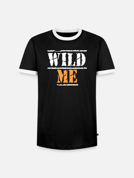 WILD ME Quote - Men's Ringer Shirt - black/white