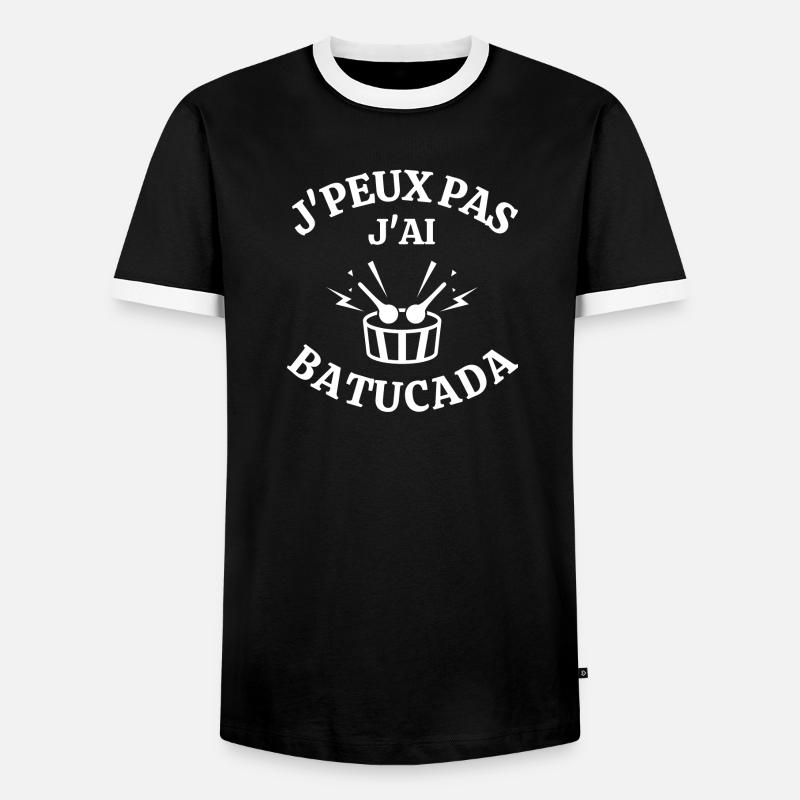 Batucada, Perkussion, Samba - Männer Kontrast-T-Shirt - Schwarz/Weiß