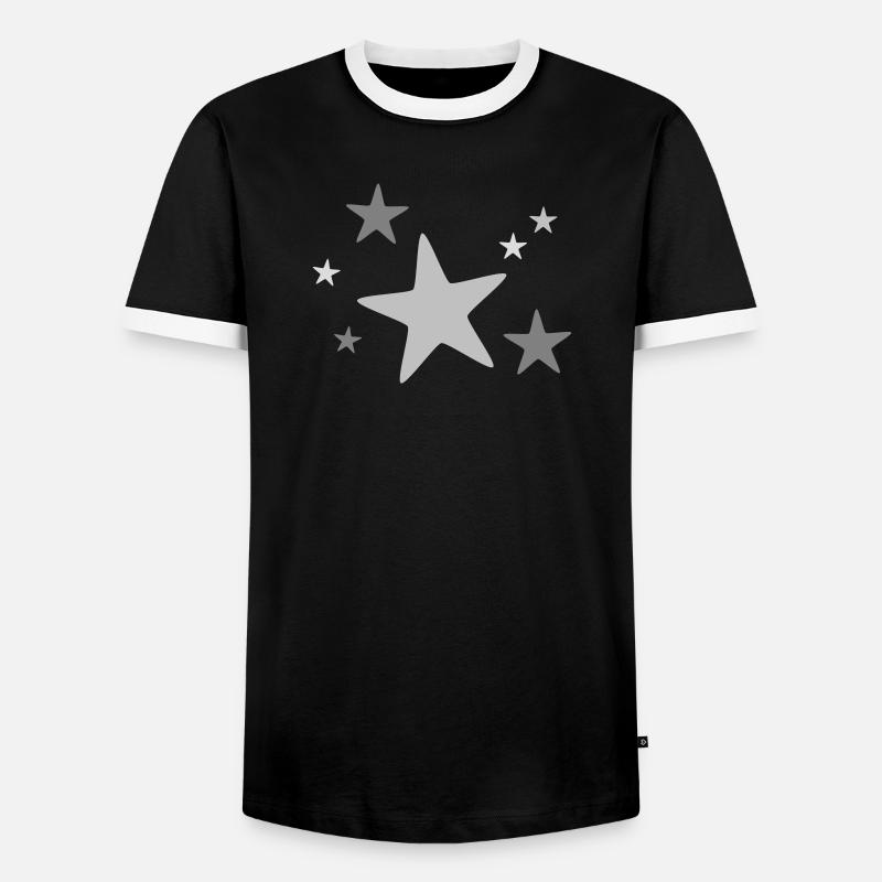 Sternengruppe mehrfarbig - Männer Kontrast-T-Shirt - Schwarz/Weiß