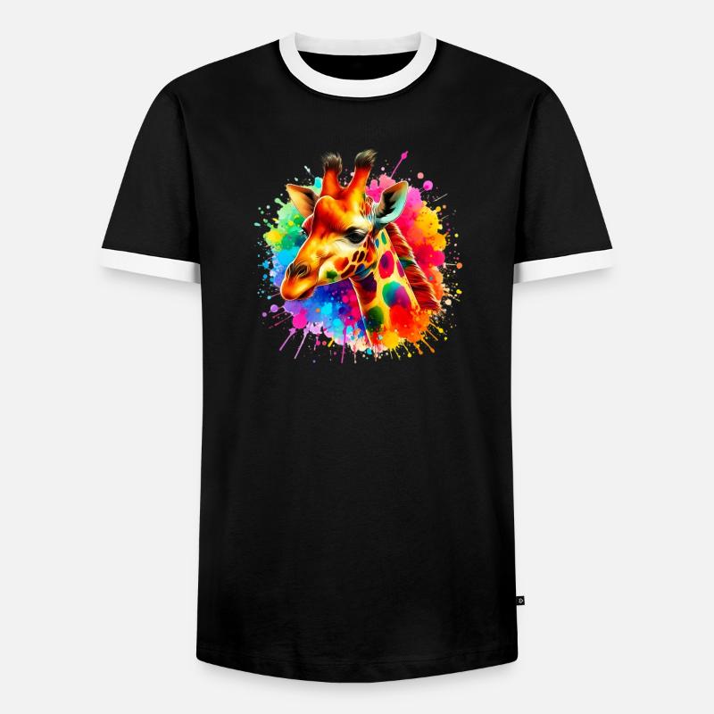 Giraffe - Men's Ringer Shirt - black/white