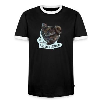 Les rapaces en peluche - T-shirt contrasté Homme - noir/blanc - Devant - AI Model Female 172 light (172cm) & AI Model Male 178 light (178cm)