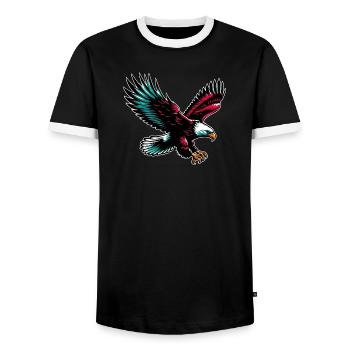 Adler - Männer Kontrast-T-Shirt - Schwarz/Weiß - Vorne - AI Model Female 172 light (172cm) & AI Model Male 178 light (178cm)