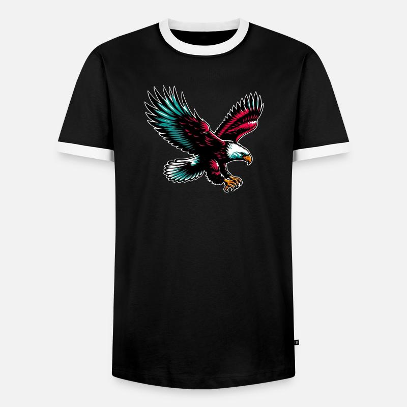 Eagle - Men's Ringer Shirt - black/white