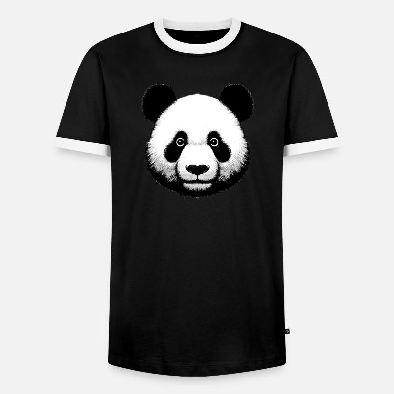 Panda - Men's Ringer Shirt - black/white