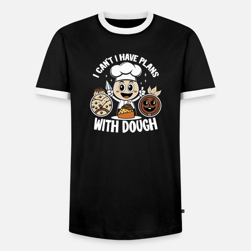 Kuchenchef Mit Teigfreude - Männer Kontrast-T-Shirt - Schwarz/Weiß