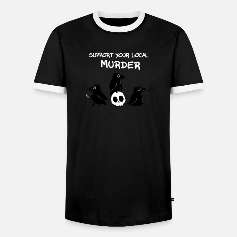 Support your local murder - Men's Ringer Shirt - black/white