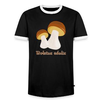 Champignons d’automne - T-shirt contrasté Homme - noir/blanc - Devant - AI Model Female 172 light (172cm) & AI Model Male 178 light (178cm)
