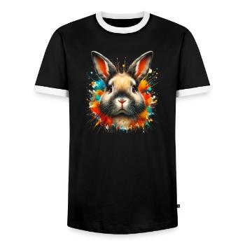 Lapin - T-shirt contrasté Homme - noir/blanc - Devant - AI Model Female 172 light (172cm) & AI Model Male 178 light (178cm)