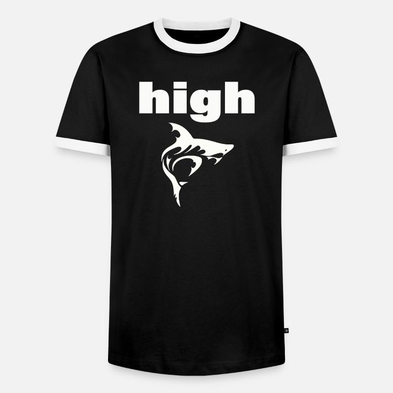 HIGH - Men's Ringer Shirt - black/white