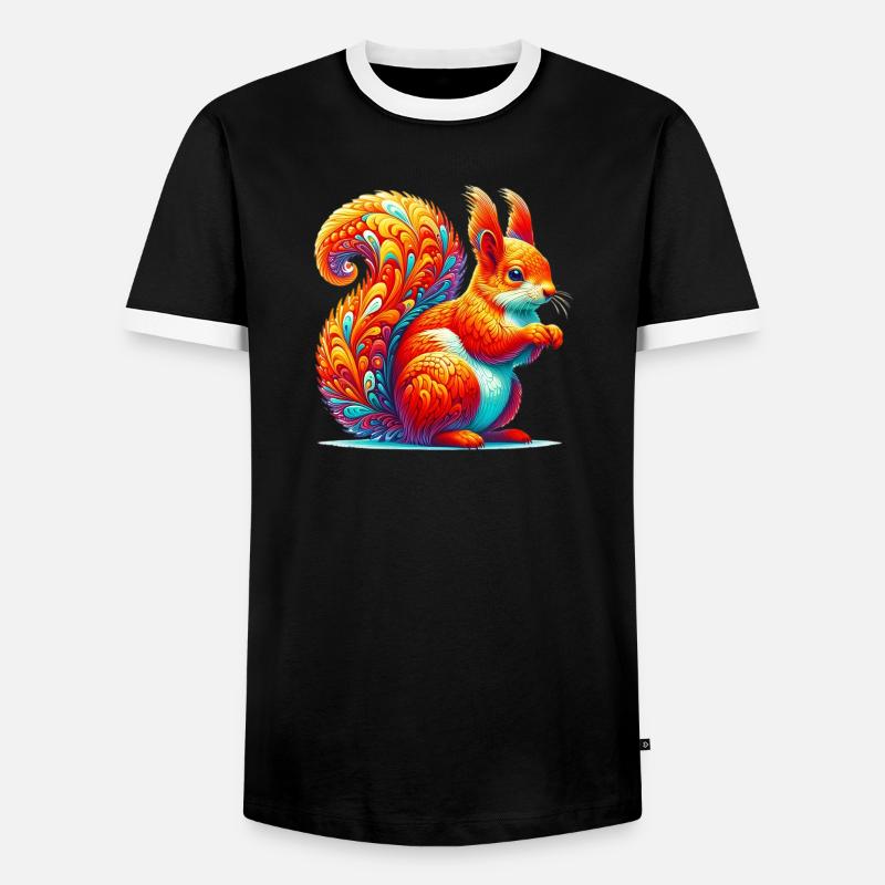 Eichhörnchen - Männer Kontrast-T-Shirt - Schwarz/Weiß