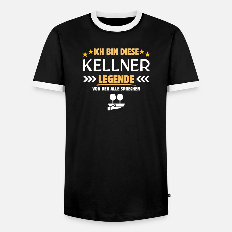 Kellner Legende - Männer Kontrast-T-Shirt - Schwarz/Weiß