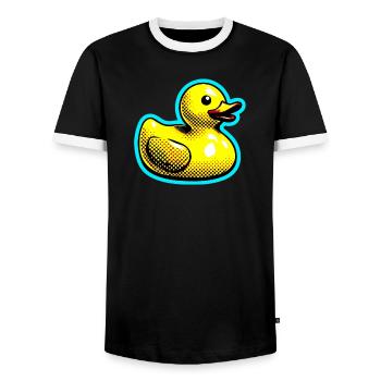 Caneton Canard Canard Canard - T-shirt contrasté Homme - noir/blanc - Devant - AI Model Female 172 light (172cm) & AI Model Male 178 light (178cm)