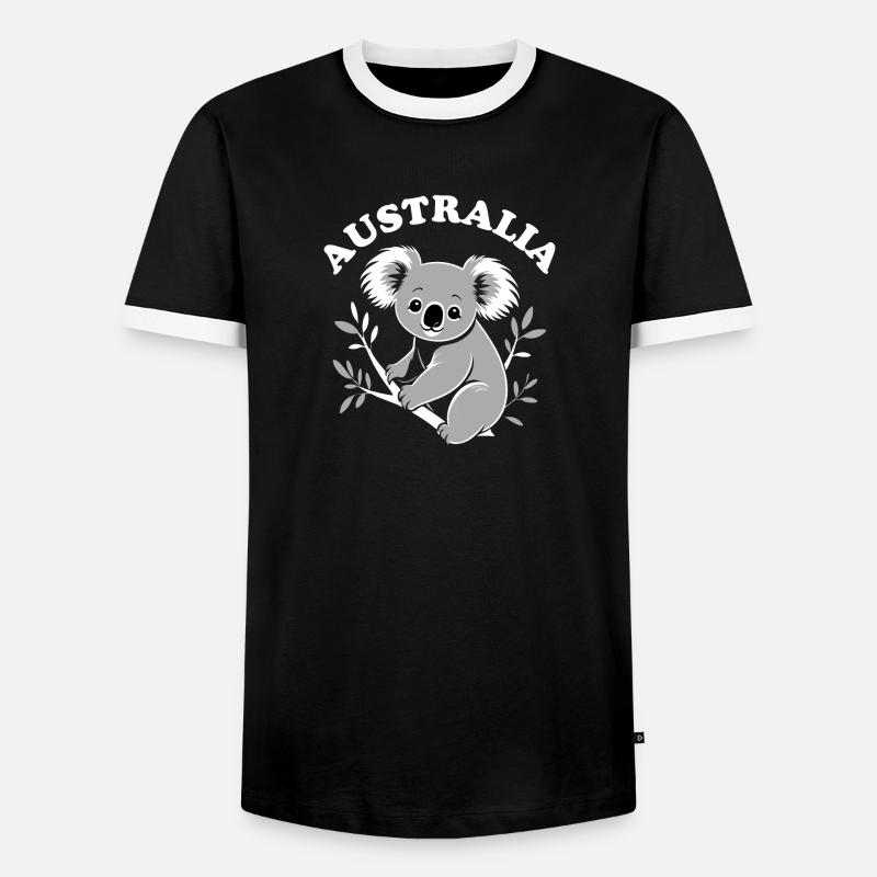 Australia Koala - Men's Ringer Shirt - black/white