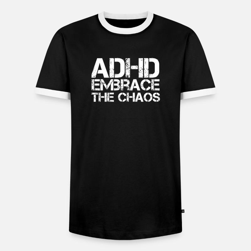 ADHD - Men's Ringer Shirt - black/white