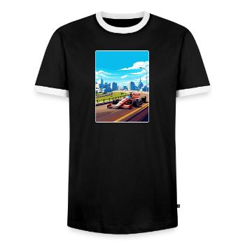 Montreal Circuit Motorsport Rennen Kanada Reisen WPA - Männer Kontrast-T-Shirt - Schwarz/Weiß - Vorne - AI Model Female 172 light (172cm) & AI Model Male 178 light (178cm)