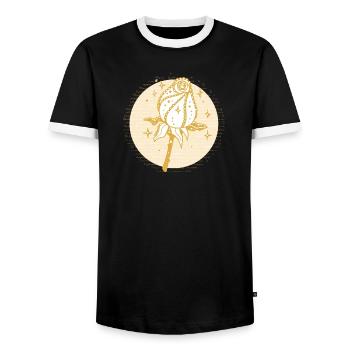 En mémoire - T-shirt contrasté Homme - noir/blanc - Devant - AI Model Female 172 light (172cm) & AI Model Male 178 light (178cm)