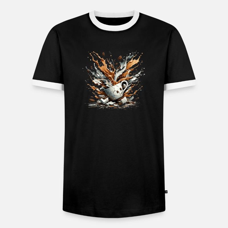 Explodierter Kaffee - 100 % Koffein - Männer Kontrast-T-Shirt - Schwarz/Weiß