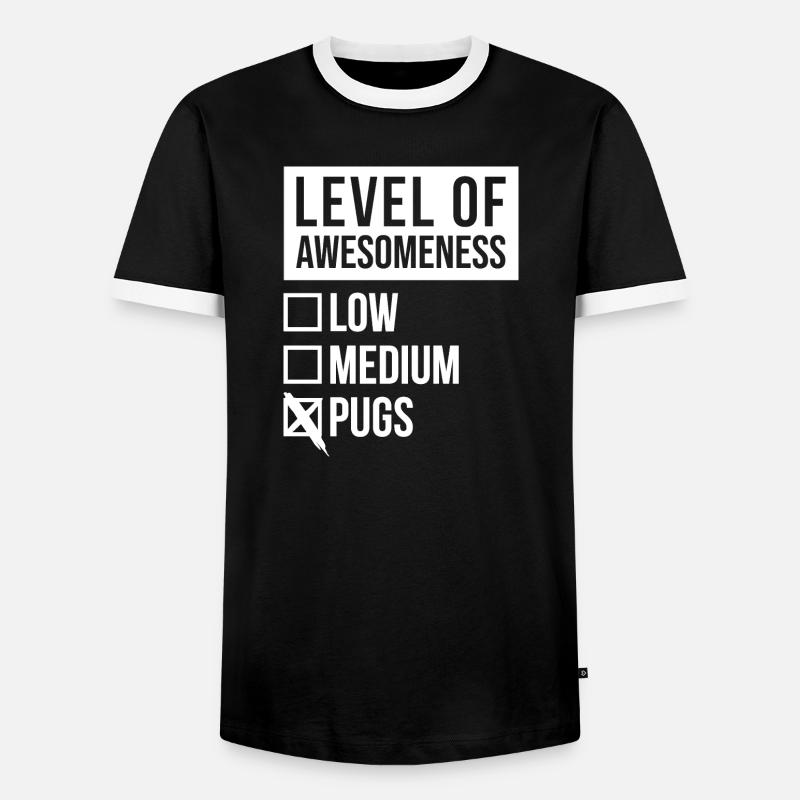 Mops Mops Mops - Männer Kontrast-T-Shirt - Schwarz/Weiß