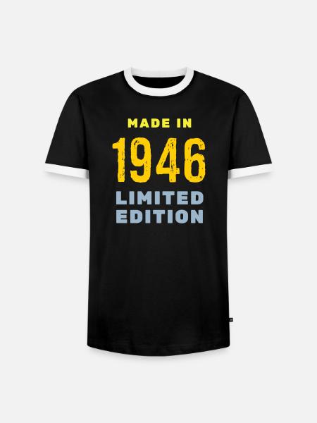 1946 - Men's Ringer Shirt - black/white
