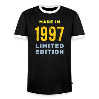 1997 - T-shirt contrasté Homme - noir/blanc - Devant - AI Model Female 172 light (172cm) & AI Model Male 178 light (178cm)