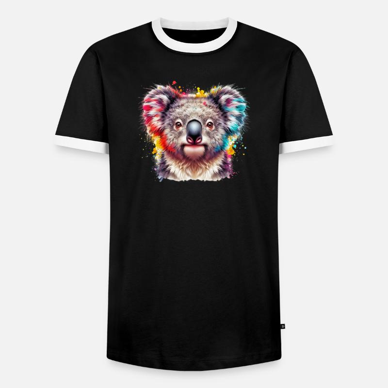 Koala - Men's Ringer Shirt - black/white