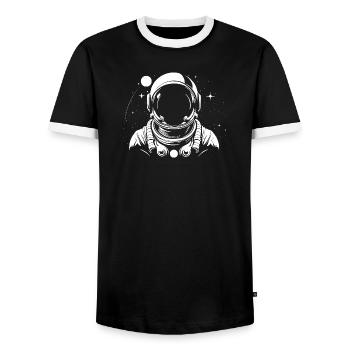 Astronaut schwarz-weiß - Männer Kontrast-T-Shirt - Schwarz/Weiß - Vorne - AI Model Female 172 light (172cm) & AI Model Male 178 light (178cm)