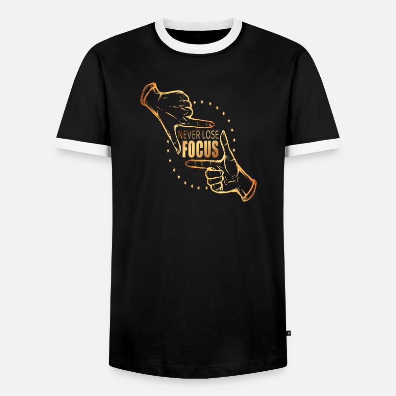 Never lose focus - Männer Kontrast-T-Shirt - Schwarz/Weiß