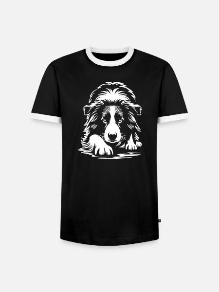 Border Collie "Black Edition" - Men's Ringer Shirt - black/white
