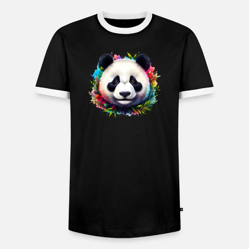 Panda - Men's Ringer Shirt - black/white