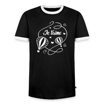 Ich liebe dich - Männer Kontrast-T-Shirt - Schwarz/Weiß - Vorne - AI Model Female 172 light (172cm) & AI Model Male 178 light (178cm)