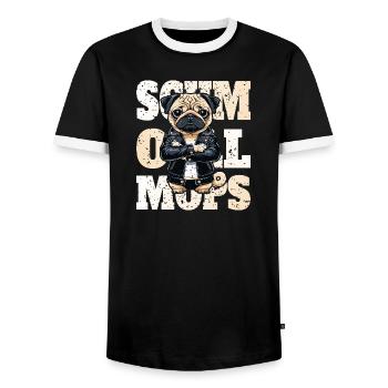 Carlin boudeur - T-shirt contrasté Homme - noir/blanc - Devant - AI Model Female 172 light (172cm) & AI Model Male 178 light (178cm)