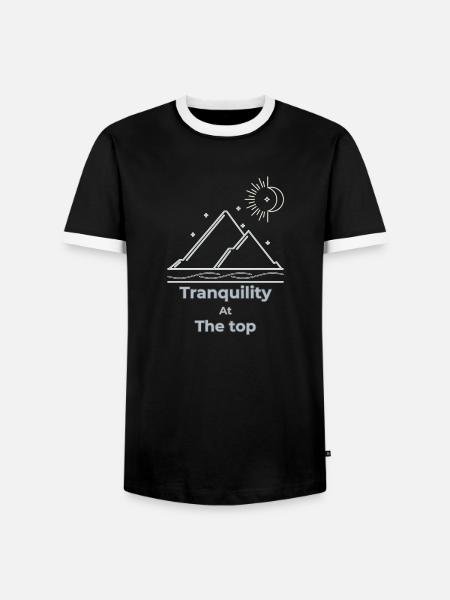 Tranquillité au sommet slow living - T-shirt contrasté Homme - noir/blanc